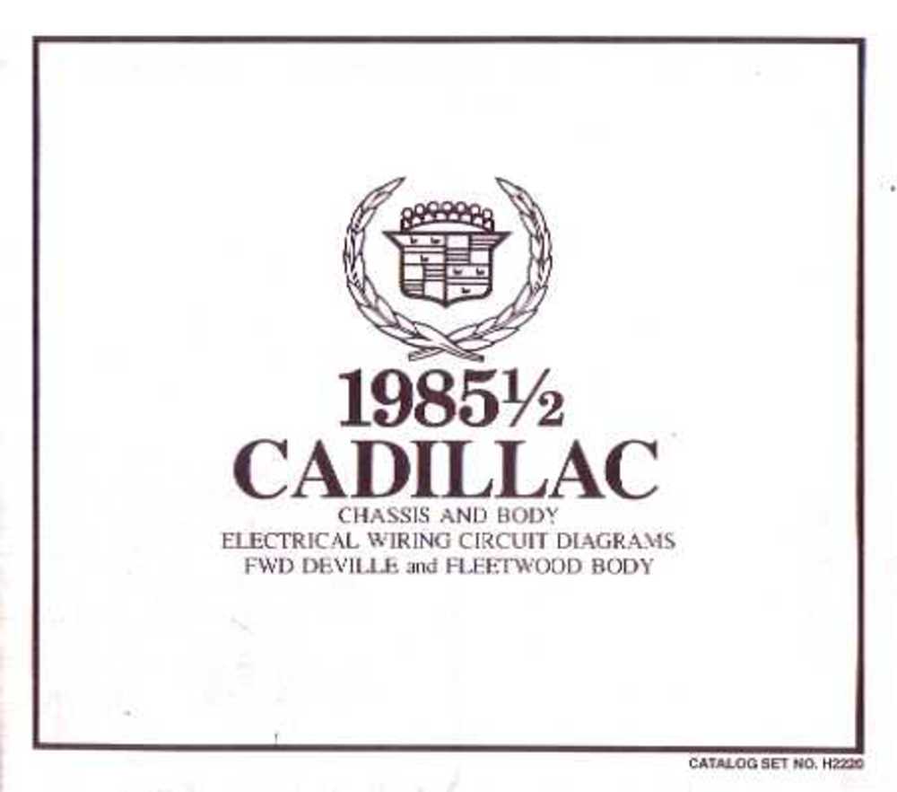 1985 Cadillac Deville, Fleetwood Wiring Diagrams Manual