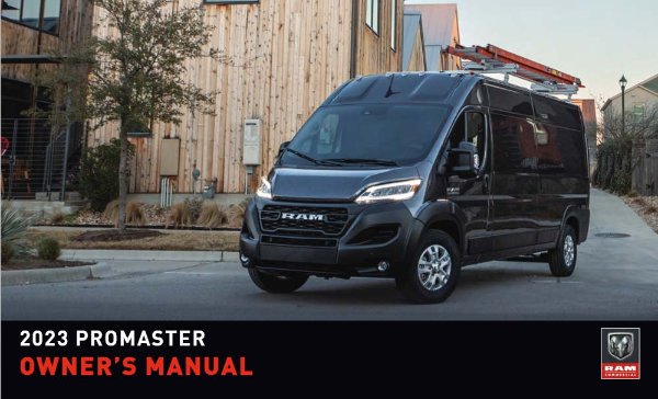 2023 Dodge Promaster Owner's Manual