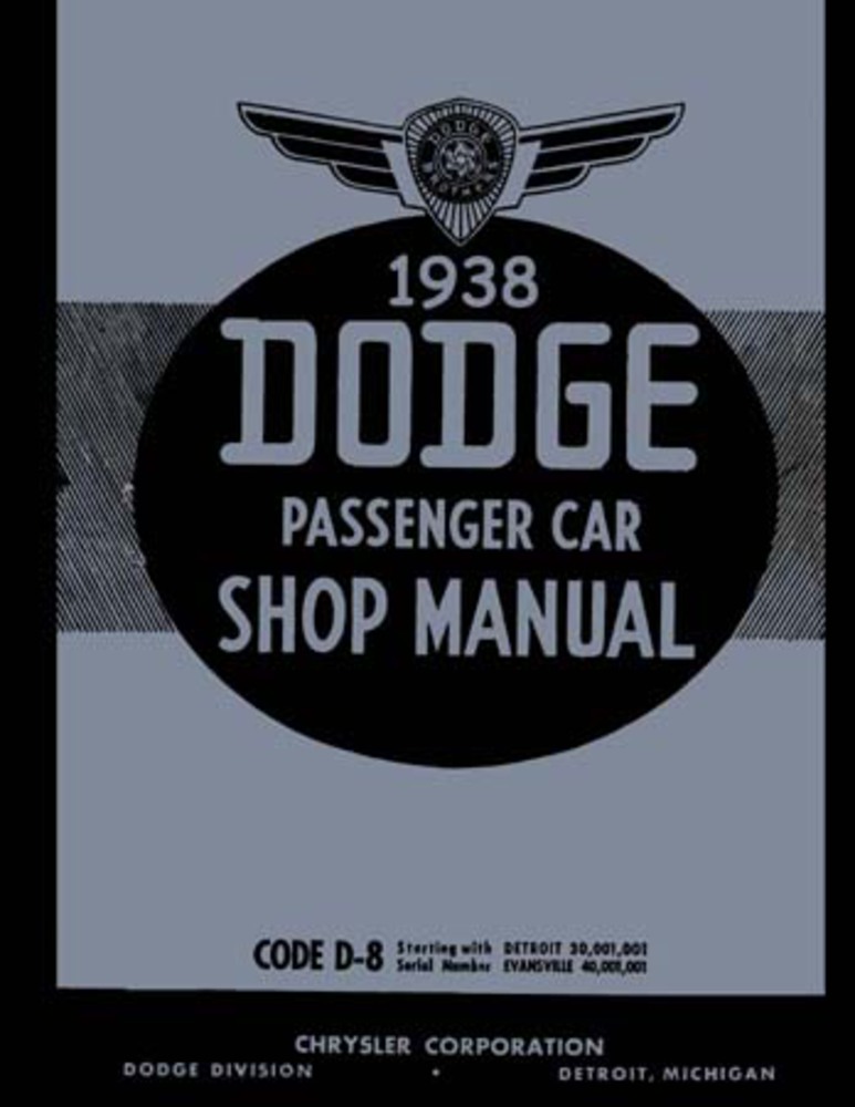 1938 Dodge Shop Service Repair Manual