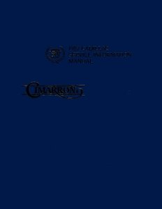 1987 Cadillac Cimarron Factory Shop Service Manual