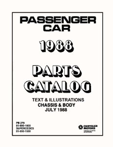 1988 MoPar CHRYSLER, DODGE, PLYMOUTH Parts Book