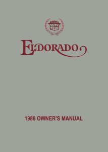 1988 Cadillac Eldorado Owner's Manual
