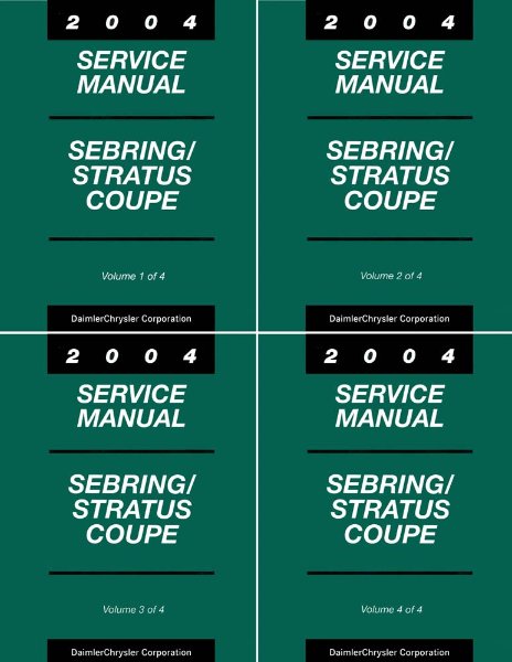 2004 Chrysler Sebring, Stratus Coupe Factory Shop Service Manual