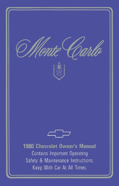 1980 Chevrolet Monte Carlo Owner's Manual