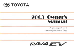 2003 Toyota Rav4 EV Owner's Manual