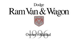 1996 Dodge Ram Van, Ram Wagon Owner's Manual