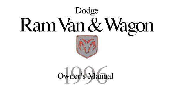 1996 Dodge Ram Van, Ram Wagon Owner's Manual