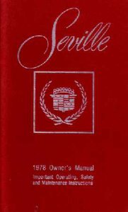 1978 Cadillac Seville Owner's Manual