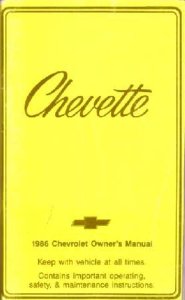 1986 Chevrolet Chevette Owner's Manual