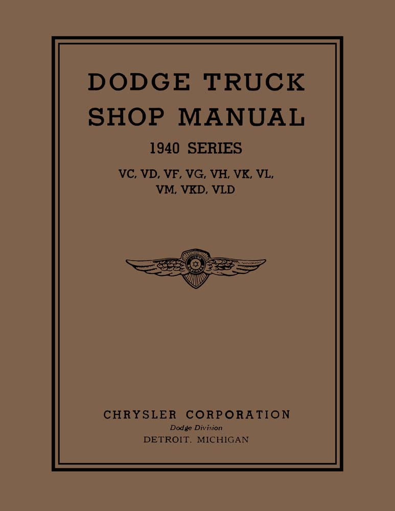 1940 Dodge Truck Shop Service Repair Manual