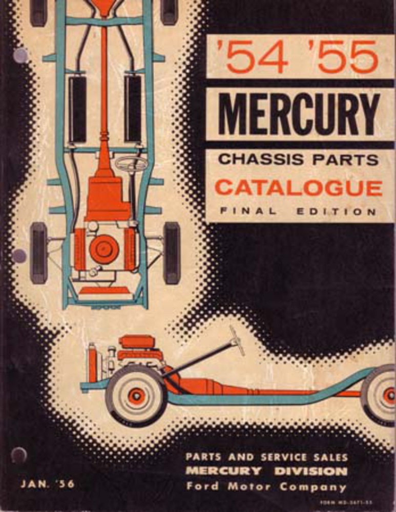 1954 1955 Mercury Part Numbers Book List Guide Interchange Drawings