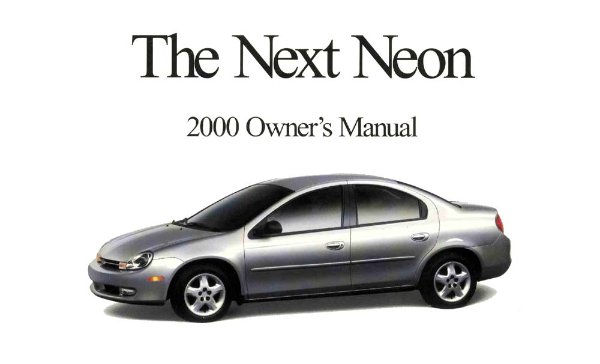 2000 Chrysler Neon Owner's Manual