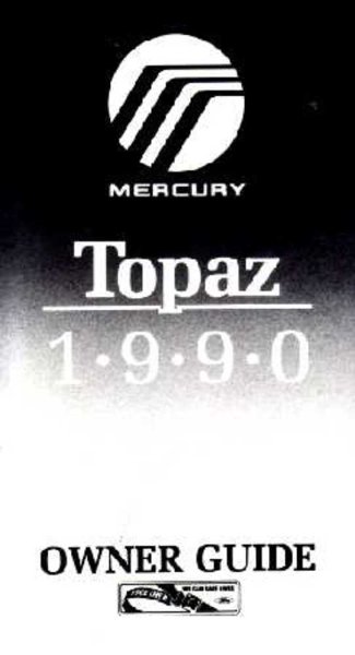 1990 Mercury Topaz Owner's Manual
