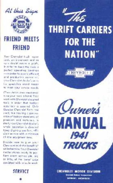 1941 Chevrolet All Models Owner's Manual
