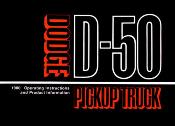 1980 Dodge Ram 50 Truck Owner's Manual