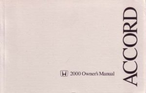 2000 Honda Accord Sedan Owner's Manual