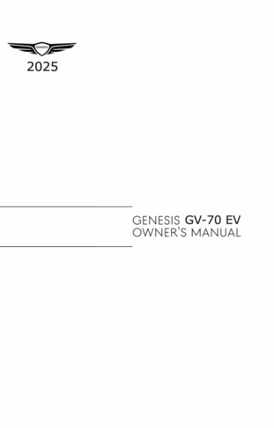 2025 Genesis GV70 EV Owner's Manual
