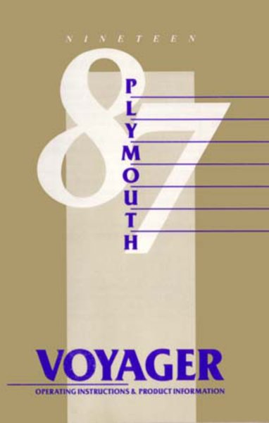 1987 Plymouth Voyager Owner's Manual