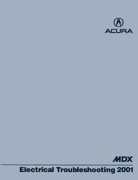 2001 Acura MDX Electrical Troubleshooting, ETM Wiring Diagrams Manual