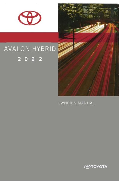 2022 Toyota Avalon Owner's Manual