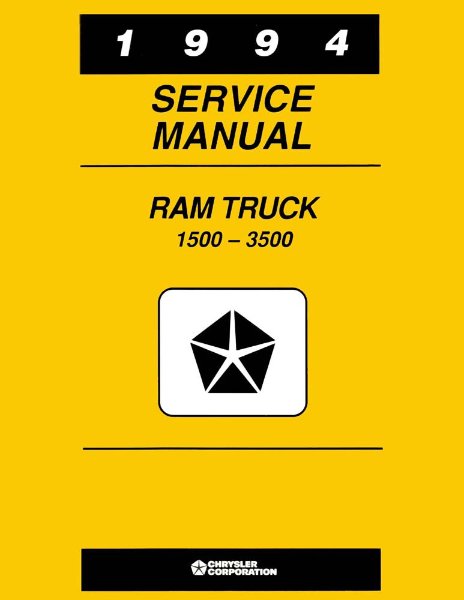 1994 Dodge 1500-3500 Ram Truck Factory Shop Service Manual