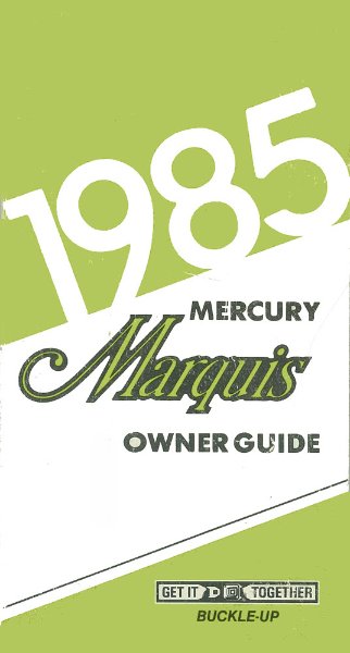 1985 Mercury Marquis Owner's Manual