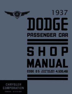 1937 Dodge Deluxe, Truck Factory Shop Service Manual