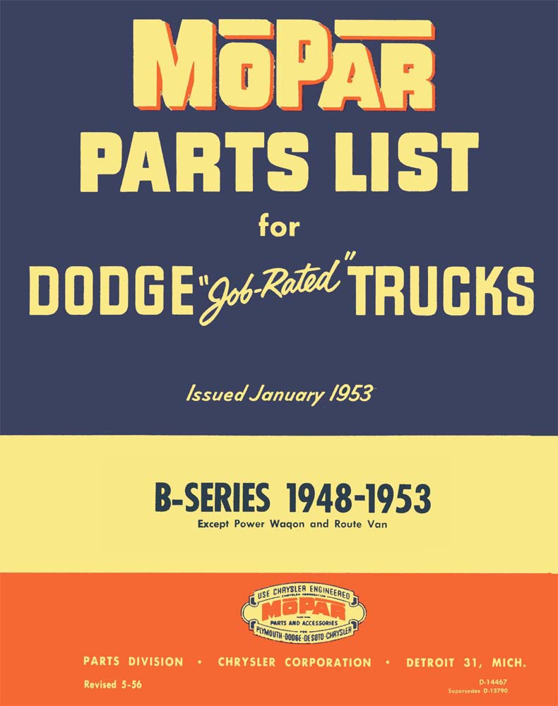 1948–1953 Dodge Truck All Models Parts Book