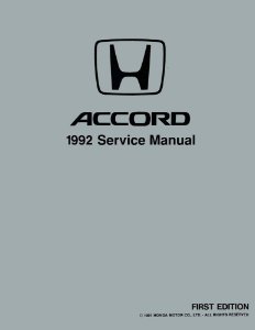 1992 Honda Accord Factory Shop Service Manual