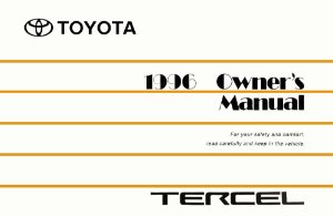 1996 Toyota Tercel Owner's Manual