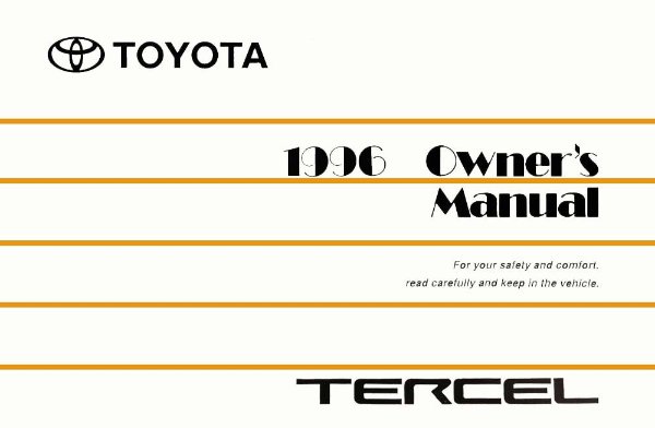 1996 Toyota Tercel Owner's Manual