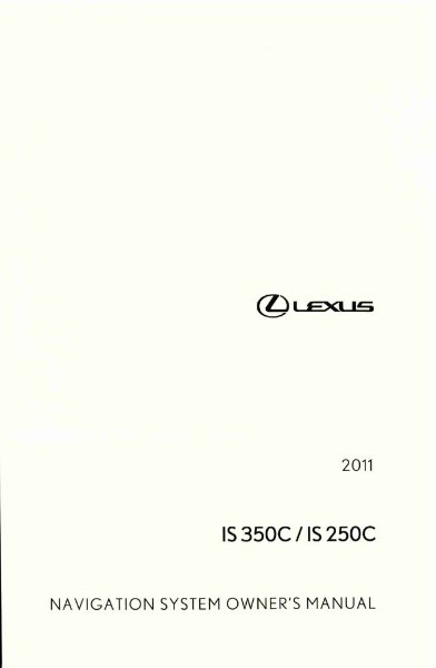 2011 Lexus IS 350C IS 250C Owner's Manual