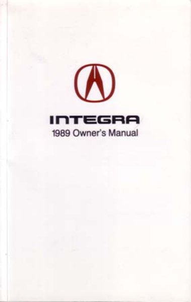 1989 Acura Integra Owner's Manual