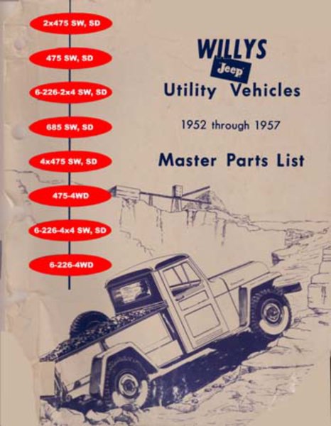 1952–1957 Jeep Utility Parts Book