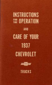 1937 Chevrolet Truck All Models Owner's Manual