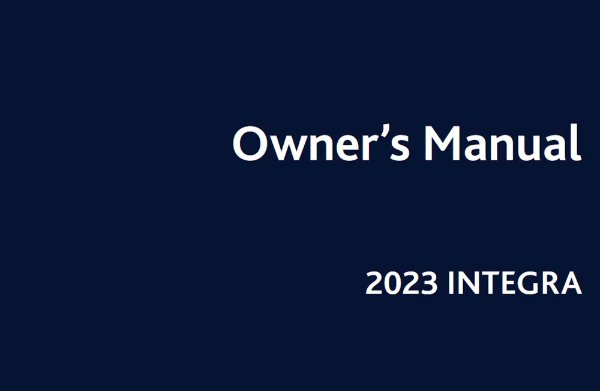 2023 Acura Integra Owner's Manual