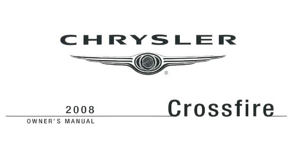2008 Chrysler Crossfire Owner's Manual