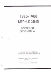 1985 1986 1987 1988 Merkur Xr4Ti Shop Service Repair Manual Book Engine Wiring