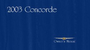 2003 Chrysler Concorde Owner's Manual