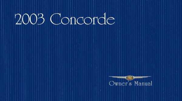 2003 Chrysler Concorde Owner's Manual