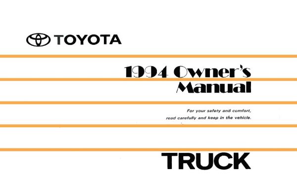 1994 Toyota Pickup Owner's Manual