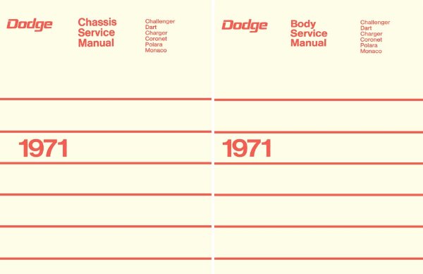 1971 Dodge ALL MODELS NO COLT Factory Shop Service Manual