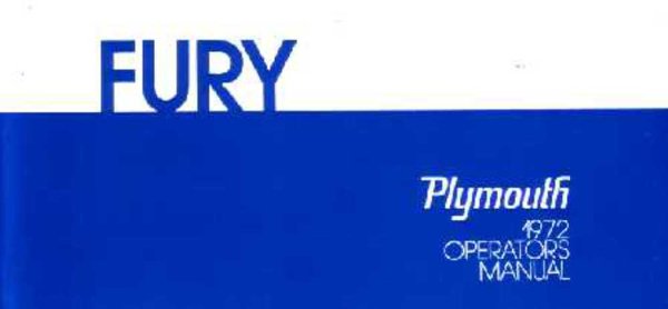 1972 Plymouth Fury Owner's Manual