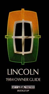 1984 Lincoln Town Car Owner's Manual