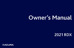 2021 Acura RDX Owner's Manual