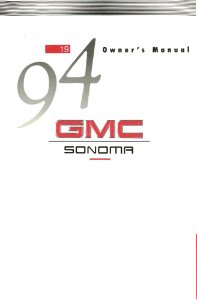 1994 GMC Sonoma Owner's Manual