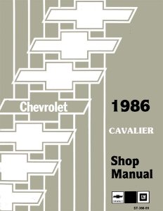 1986 Chevrolet Cavalier Factory Shop Service Manual