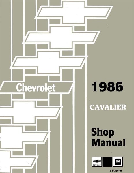 1986 Chevrolet Cavalier Factory Shop Service Manual