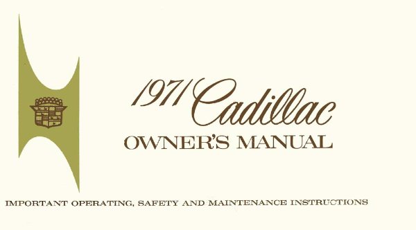 1971 Cadillac All Models Owner's Manual