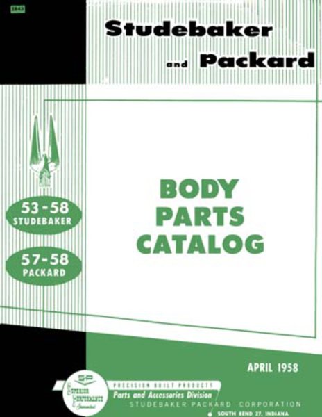 1953–1958 Studebaker STUDEBAKER - BODY Parts Book